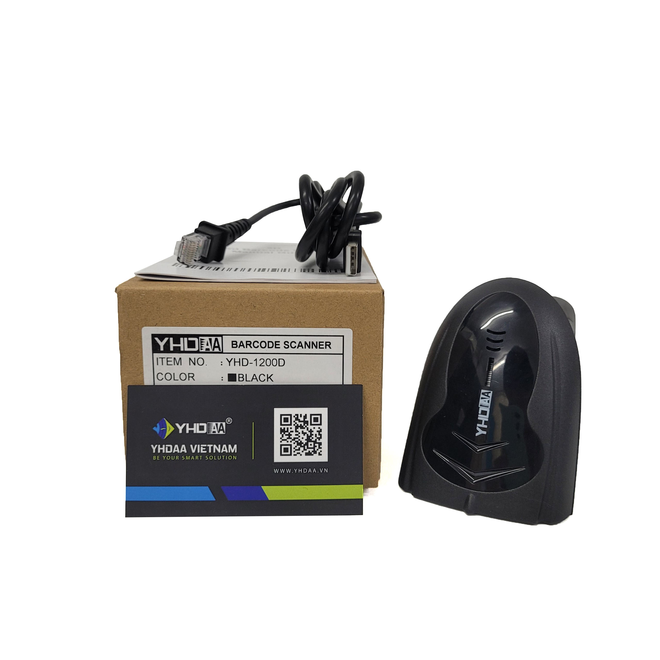 Máy quét mã vạch cầm tay mẫu mới YHD 1200D đọc mã vạch Barcode 1D Qrcode 2D dùng dây trực tiếp cắm cổng USB Máy tính, Laptop - Hàng Nhập Khẩu