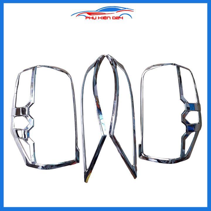 Ốp viền đèn pha hậu mạ crom Triton 2016-2017-2018, 2019-2020 chống trầy trang trí bảo vệ xe