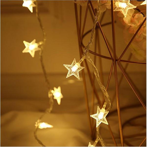 Đèn Led Trang Trí Ngôi Sao Dài 6M - 40 Bóng Trang Trí Noel Lễ Tết