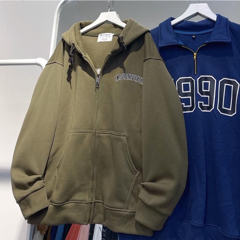 Áo Khoác nỉ This xanh rêu unisex ảnh thật SSSTore