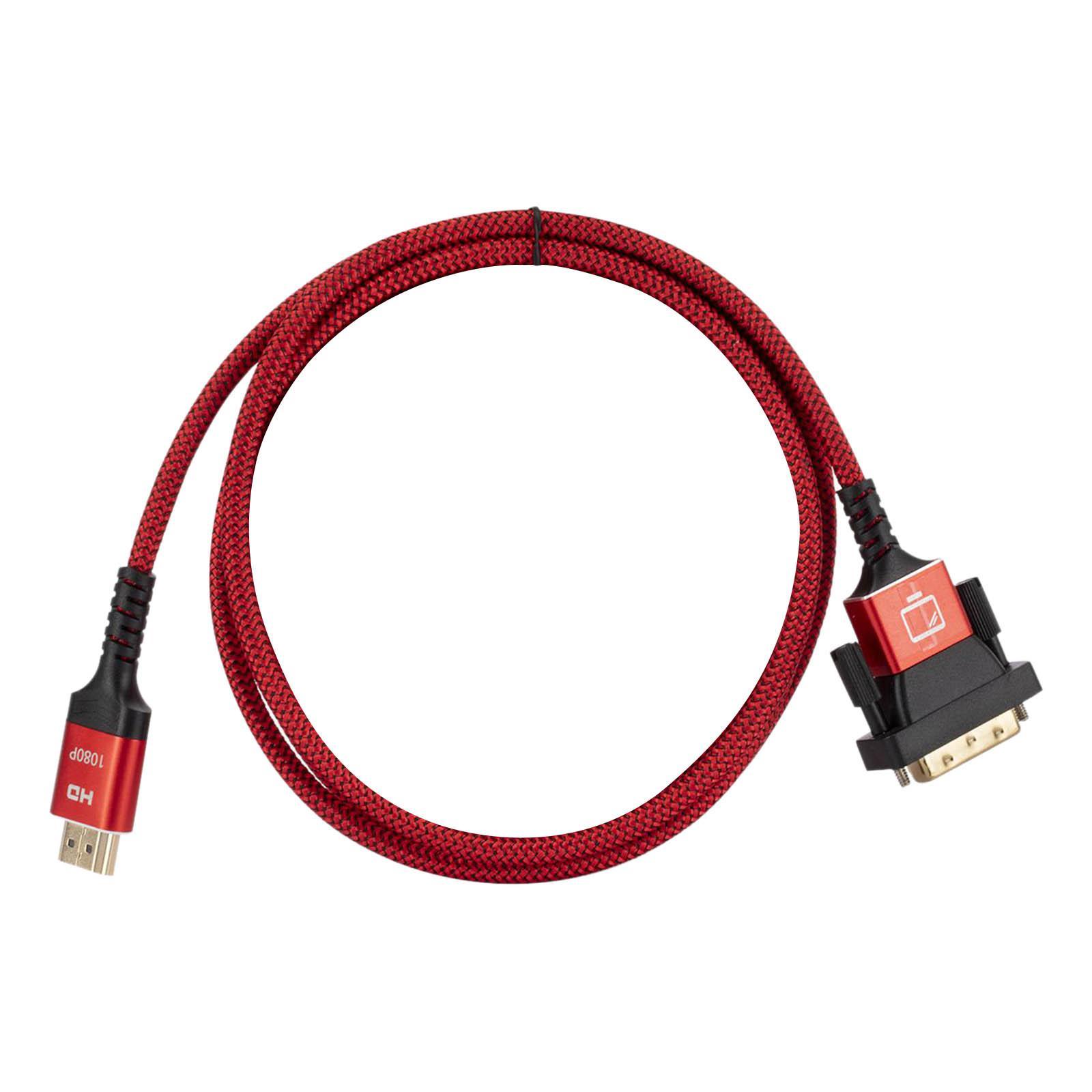 HDMI to DVI Cable Nylon Braid Converter Adapter for Monitor PC Display Laptop Desktop