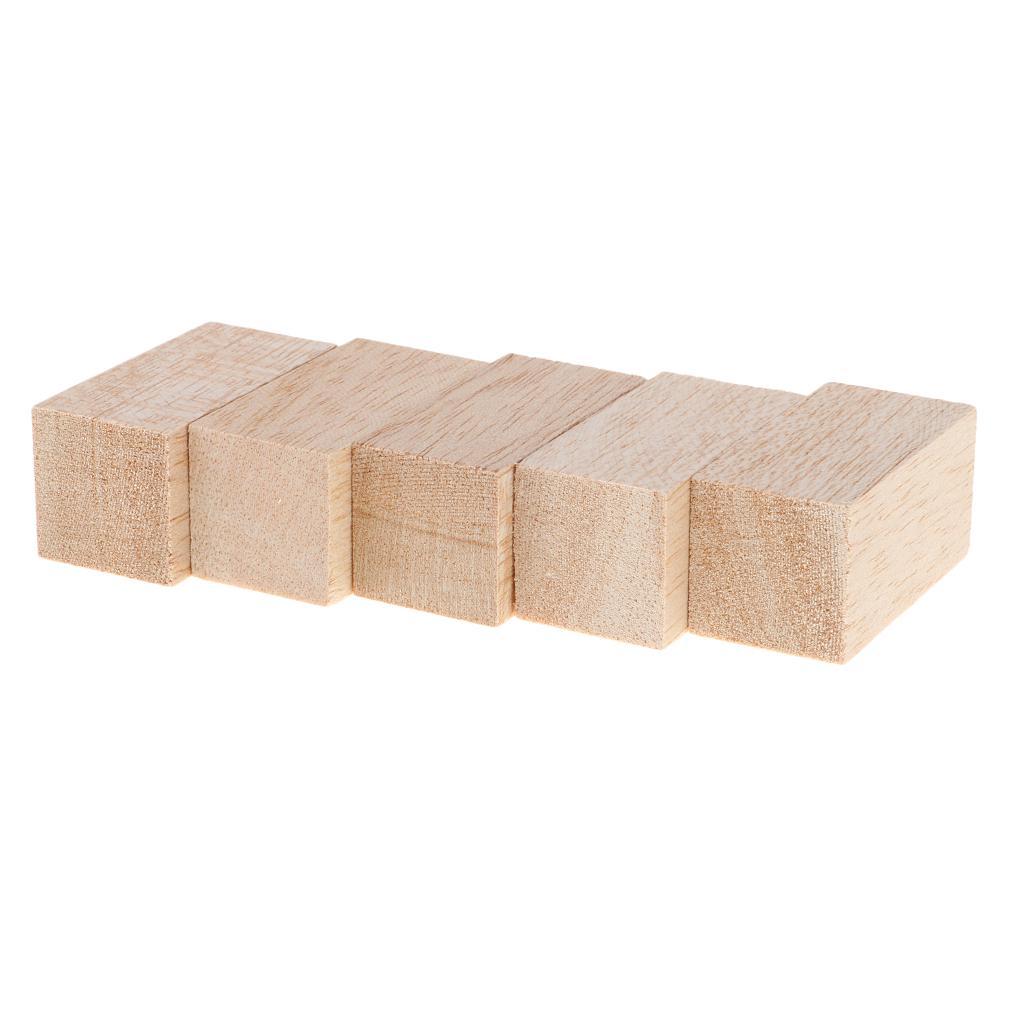 25 Pieces Handmade Mini Cube Wooden Blocks Building Blocks for Crafts Or Children's Toys