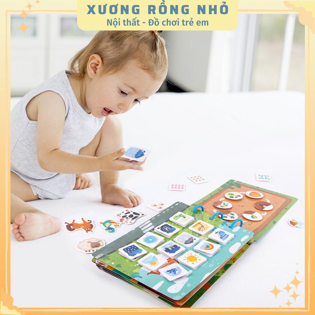 Học liệu bóc dán tiếng anh chủ đề Nông trại, Khủng long, Toán học, Busy Book sách bóc dán Farm, dinosaur