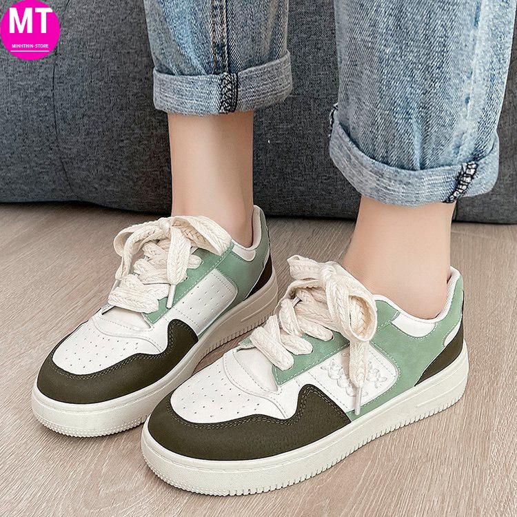 Giày thể thao nữ sneaker độn đế 5cm chất liệu da siêu đẹp mẫu mới 2022 phong cách thời trang hot trend, giày đi học