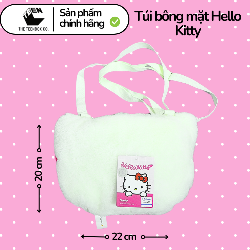 Túi bông mặt dành cho Hello Kitty, Túi Sanrio Chính Hãng, Quà tặng đáng yêu, Sản phẩm chính hãng, Phân phối bởi Teenbox