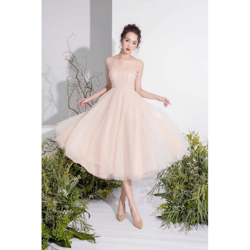 Đầm xoè công chúa 2 dây kết cườm toàn thân váy TRIPBLE T DRESS -Size S/M/L - MS10Y