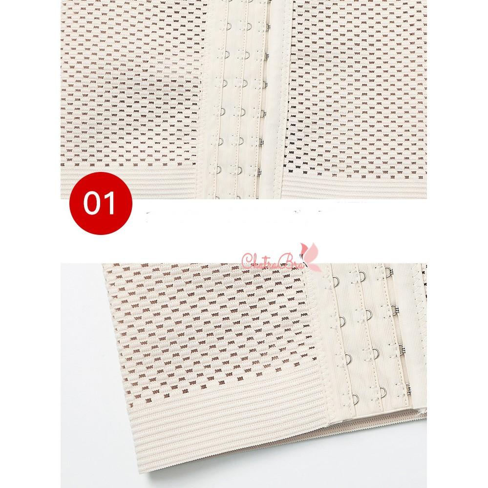 Đai nịt ôm bụng giảm eo 3 móc lưới co giãn thông thoáng