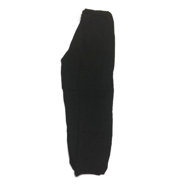 Quần lanh dài đen trơn bo gấu ALIBABA (form rộng dài 95cm)