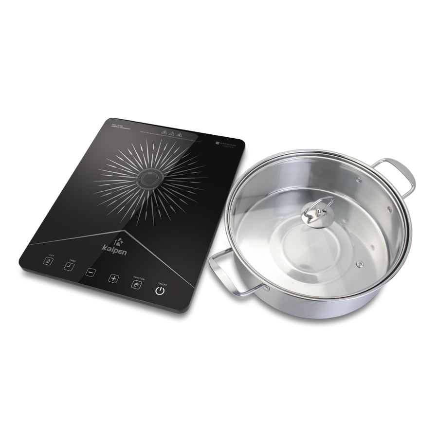 Bếp từ đơn cao cấp Kalpen ICK-1616 công suất 2200W tặng Nồi Inox 28cm -Hàng chính hãng