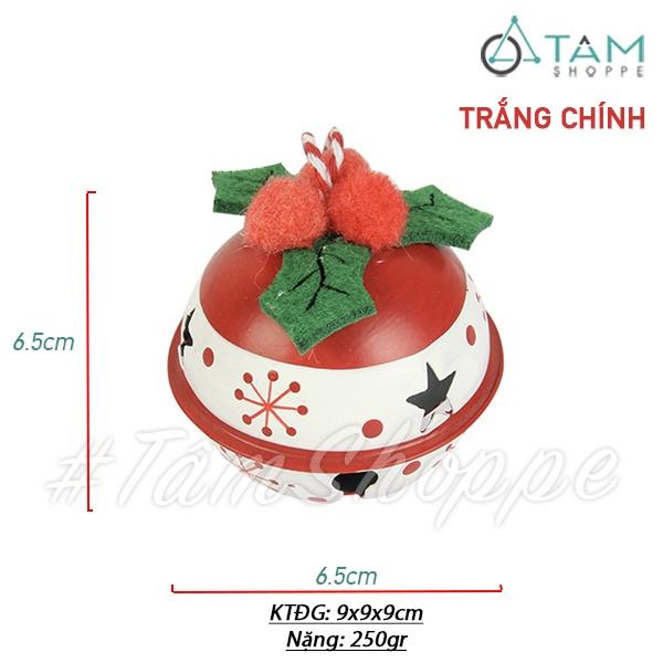 Lục lạc treo trang trí Giáng sinh tông đỏ trắng ĐK6.5cm X-PKTCT-63