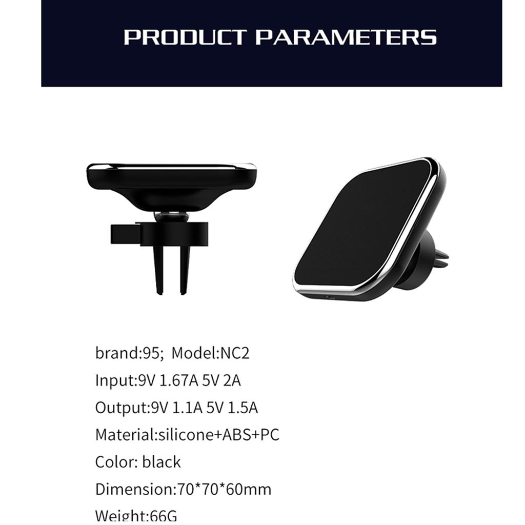 Car Wireless Charger Air Vent Phone Holder for iPhone 8P/X Samsung S8