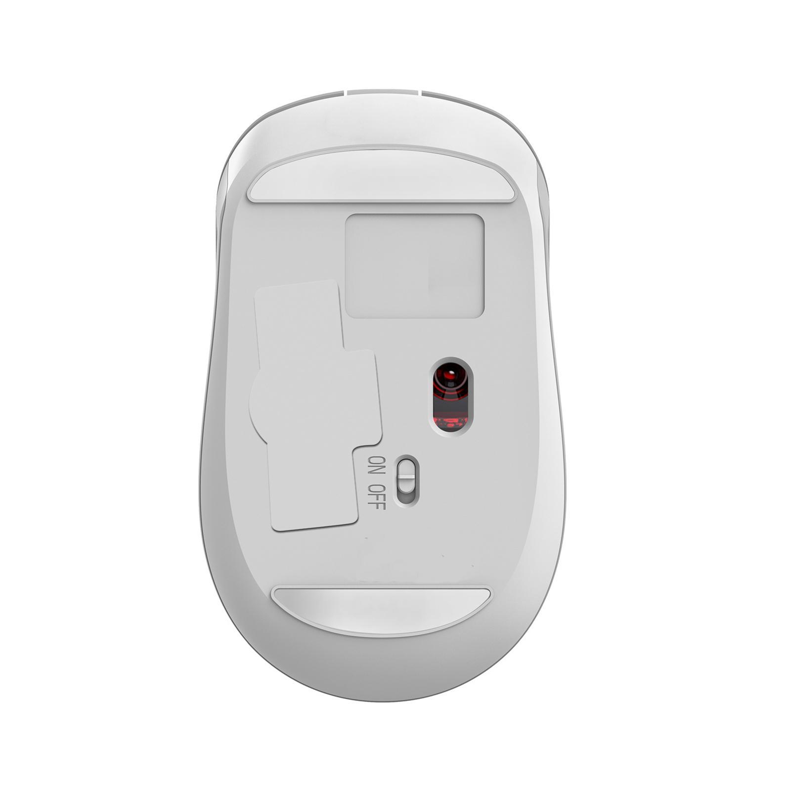 2.4G Wireless Mouse USB Receiver AAA Battery White