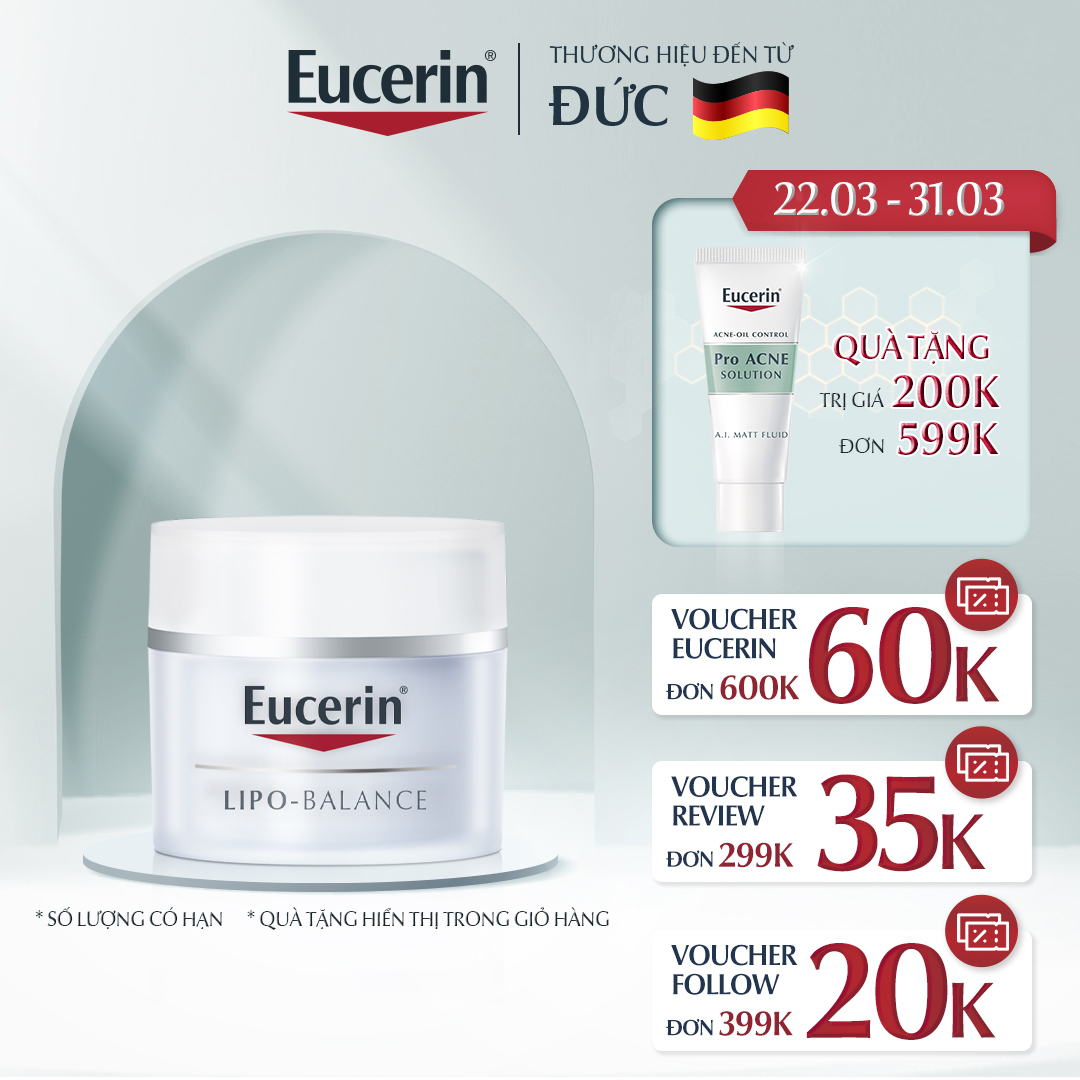 Kem dưỡng ẩm chuyên sâu cho da khô Eucerin Lipo Balance 50ml