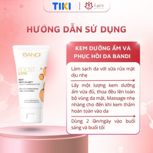 Kem dưỡng ẩm và phục hồi da - Bandi boost care with hyaluronic acid 50ml