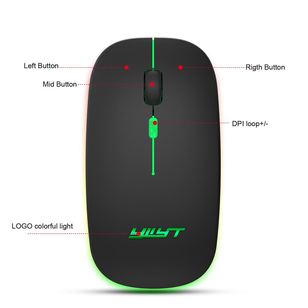 Chuột không dây YWYT G852 BT5.1 2.4G Chế độ kép Di động Mute 1600DPI
