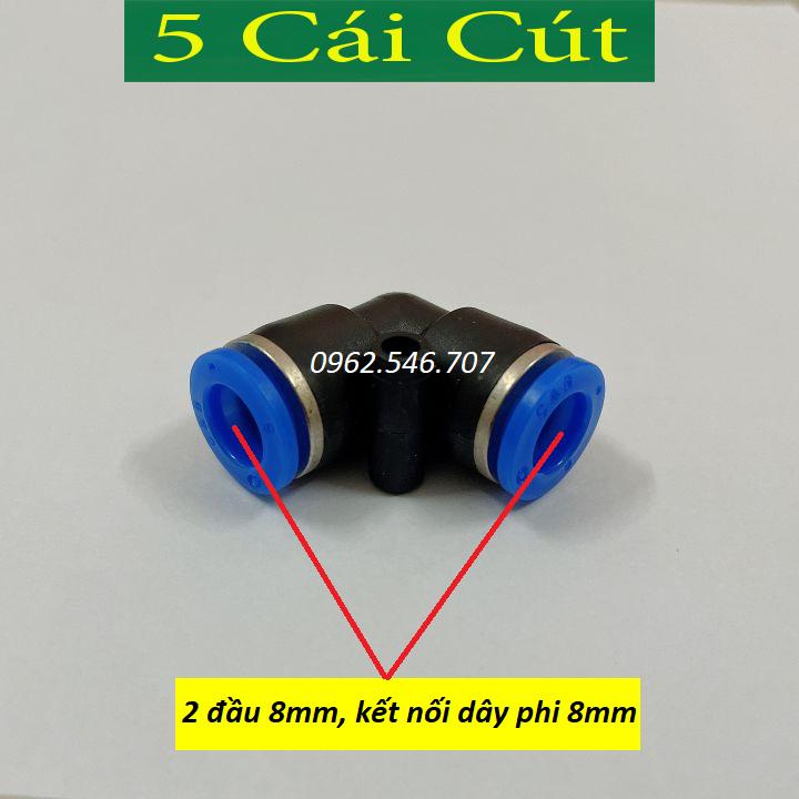 Cut nối vuông góc cho ống 8mm trong hệ thống phun sương ,góc vuông nối nhanh 8mm khí nén