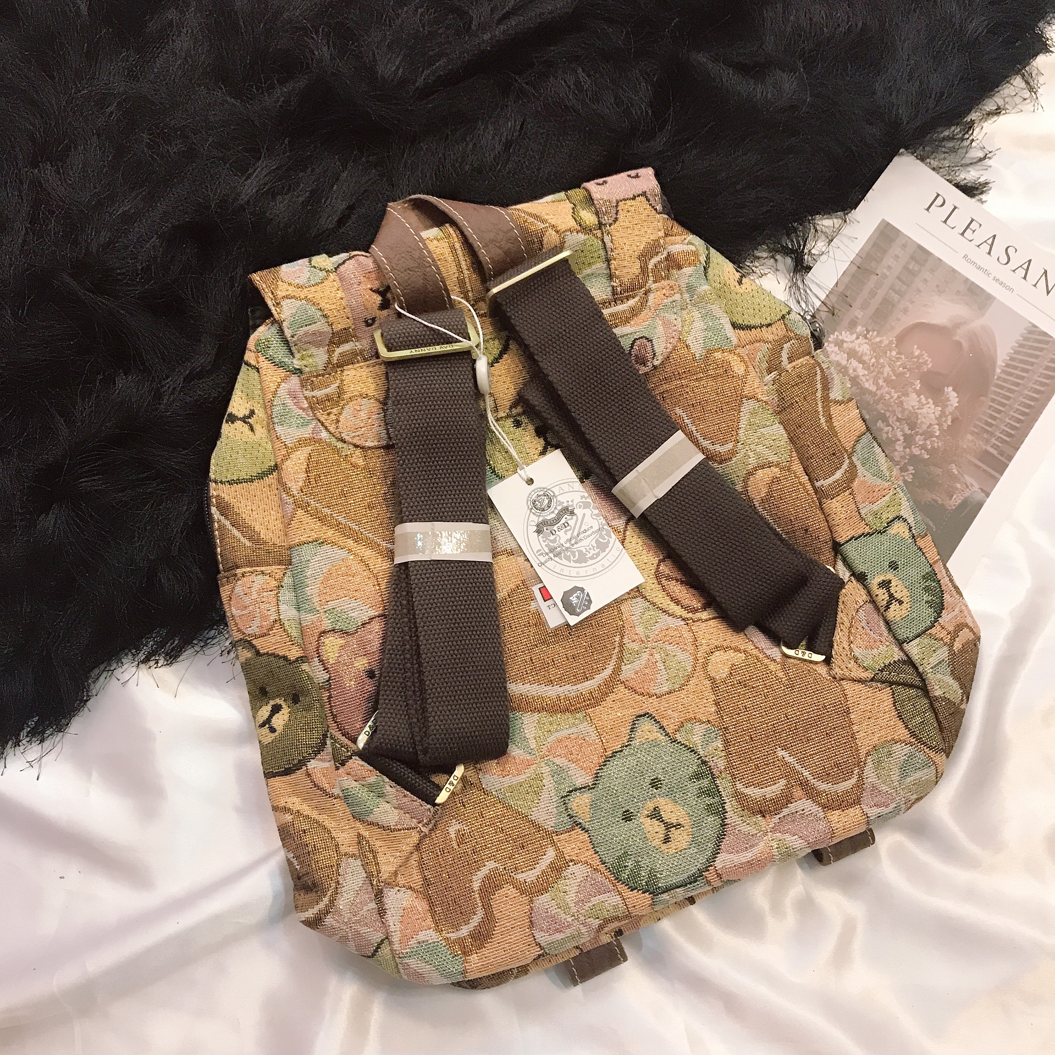 Balo thời trang 2 dây thêu gấu kẹo kim tuyến siêu xinh - DD142H8377