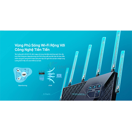 Thiết bị định tuyến mạng không dây TP-Link Router Wifi 6 Dual-Band 6-Stream Gigabit AX5400 Archer AX72 - Hàng chính hãng