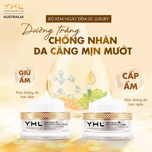 Kem Dưỡng Trắng Da Ban Ngày Và Ban Đêm Úc Luxury YHL Dưỡng Trắng Và Săn Chắc Da 50g