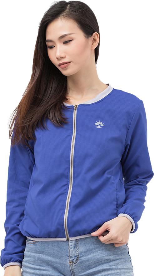 Áo khoác nữ chống nắng UPF50+ Vivid Blue Zigzag JAC003 size L tặng khẩu trang