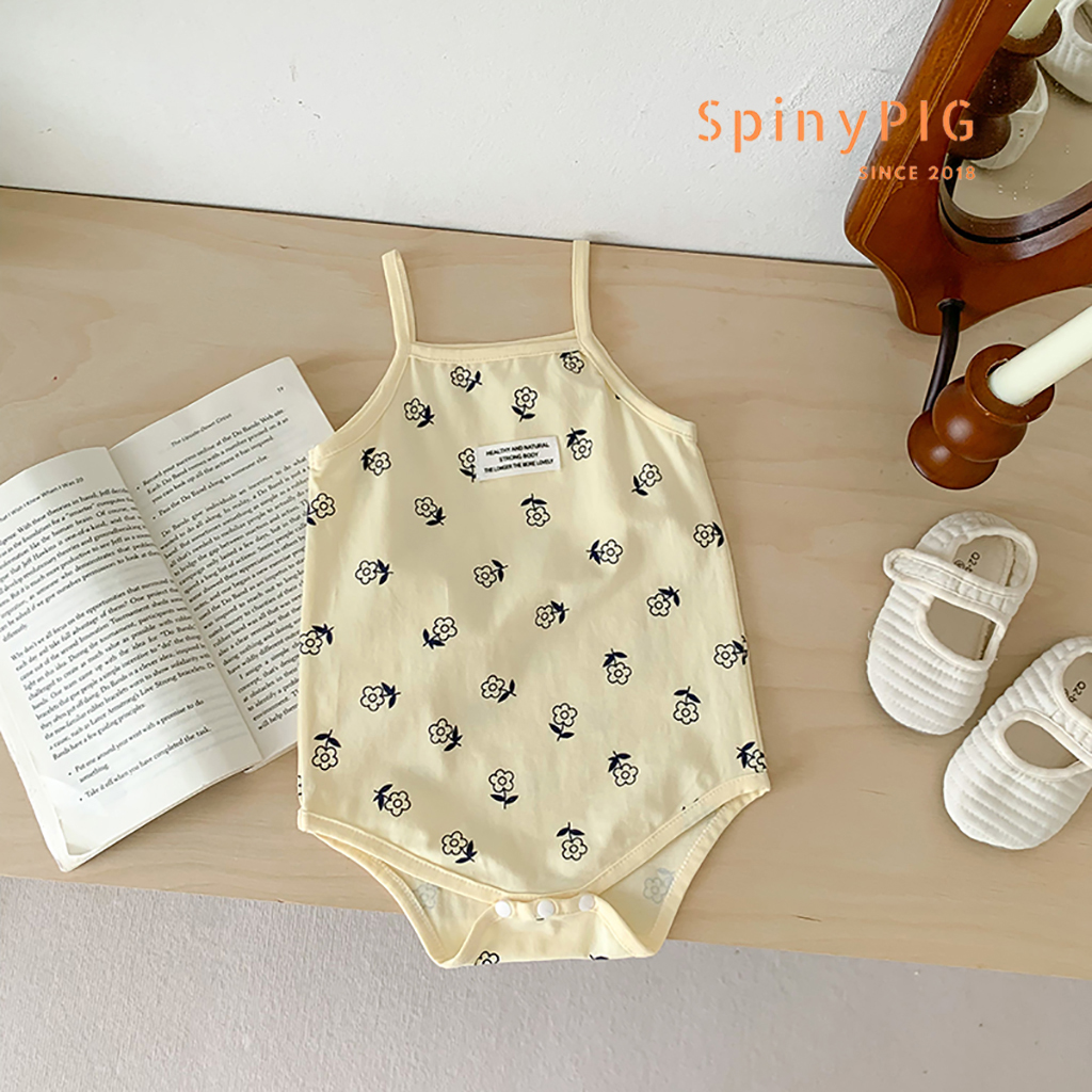 Bộ body cho bé gái sơ sinh 0-2 tuổi 2 dây style Hàn Quốc cotton thoáng khí dành cho mùa hè