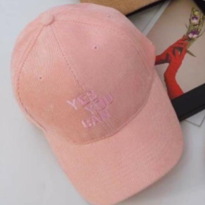 NÓN KẾT THỜI TRANG NAM NỮ THÊU CHỮ YES YOU CAN CHẤT VẢI NỈ NHUNG DÀY