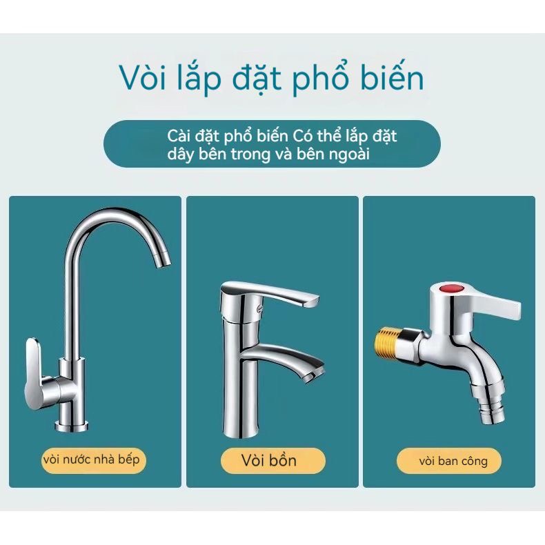 Đầu Nối Vòi Nước INOX Thông Minh Xoay 1080° Khớp Nối Vòi Nước Cho Bồn Rửa Phổ Biến