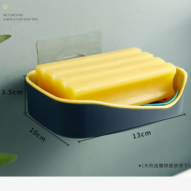Giá, kệ đựng xà phòng treo tường tiện ích thông minh 2 lớp kèm miếng dán siêu chắc khỏe 101 - giao màu ngẫu nhiên