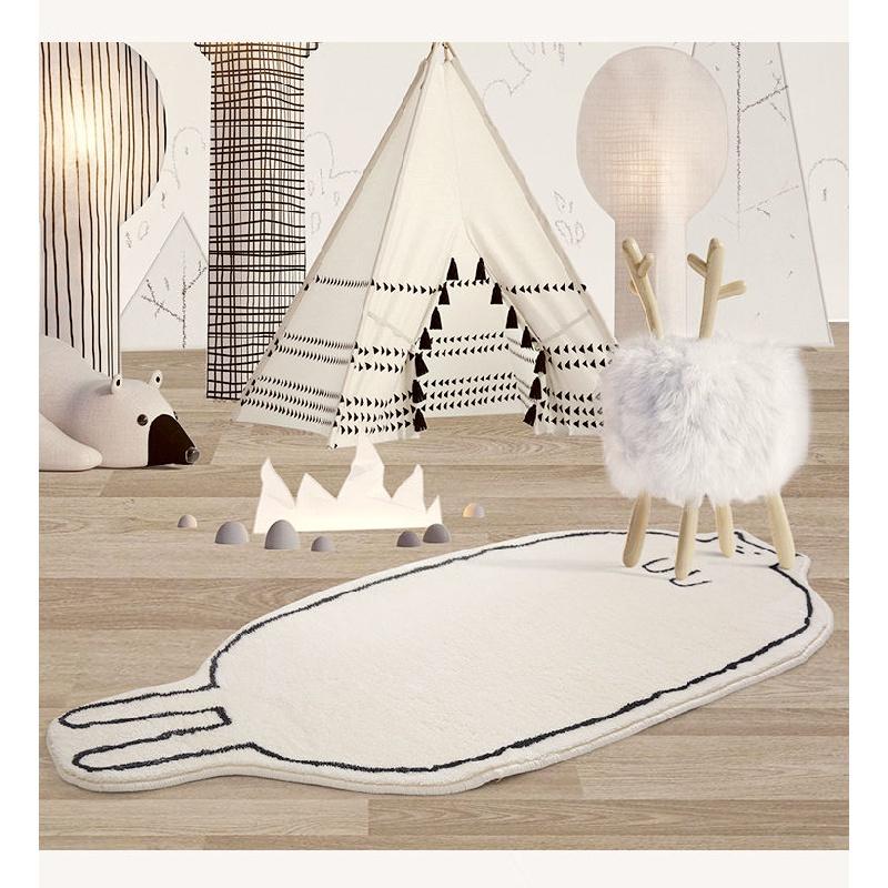 Thảm Lông Trải Sàn Hình Mèo Đơn Giản Phong Cách Bắc Âu