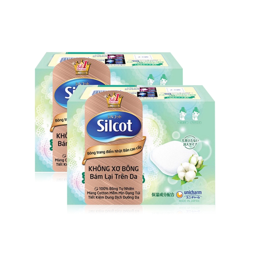 Bộ 2 hộp Bông tẩy trang cao cấp Silcot Premium 66 miếng/hộp