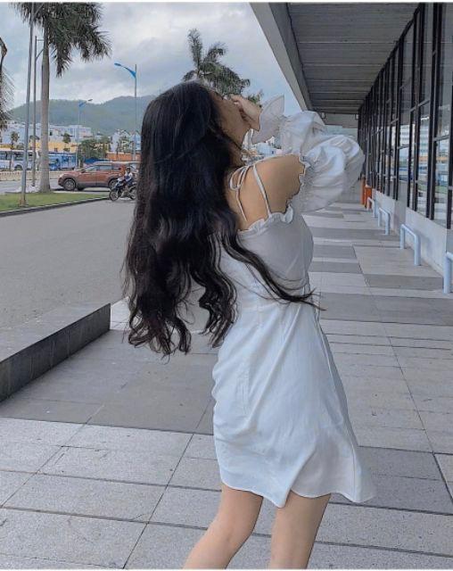 Đầm trễ vai buộc dây hot trend siêu xinh