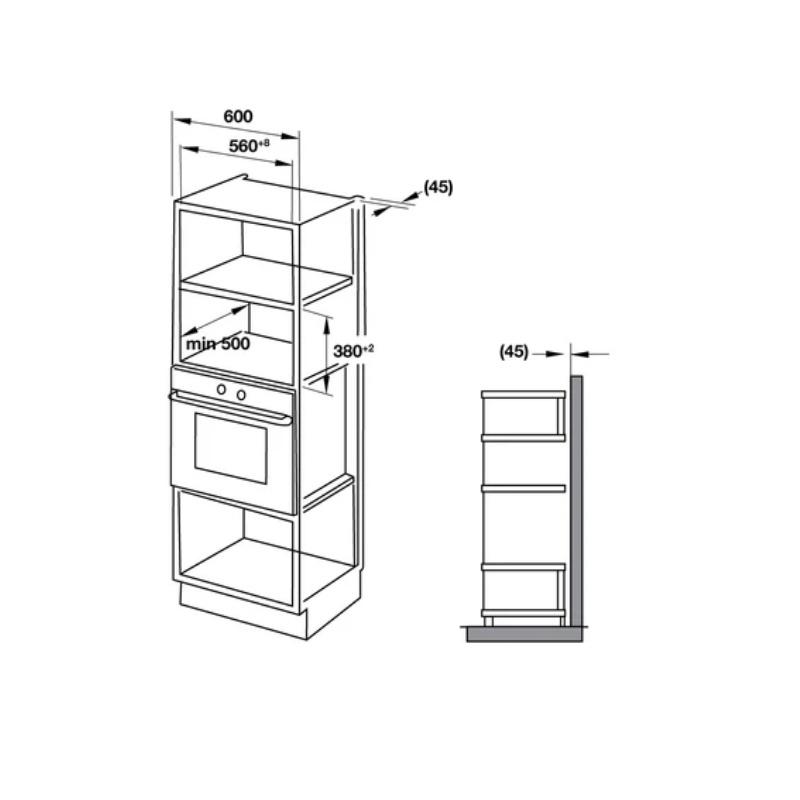 Lò Vi Sóng Kết Hợp Nướng Lắp Âm HAFELE HM-B38D 538.31.200 - 25 lít - Hẹn Giờ 95 Phút - Hàng Chính Hãng