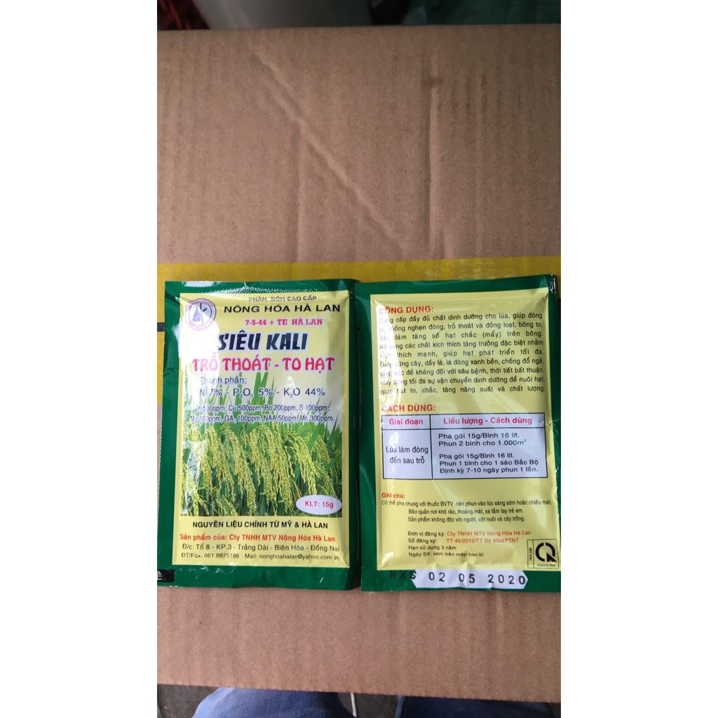 COMBO 02 Gói Phân bón cao cấp Siêu Kali 7-5-44+te gói 15gr
