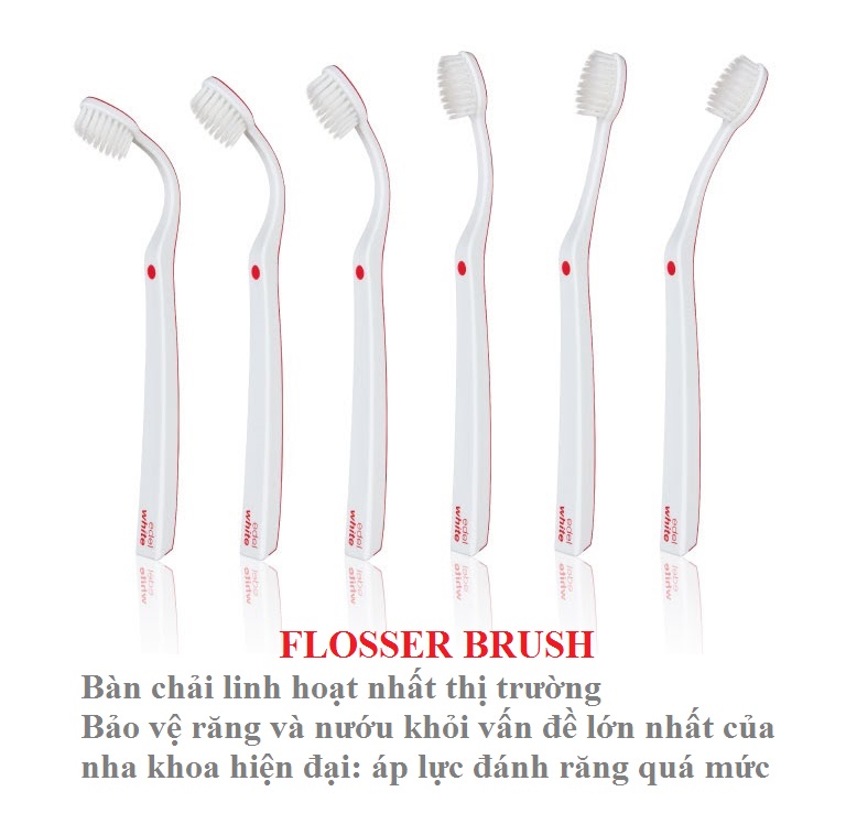 Bàn chải răng siêu mềm siêu bền edelwhite FLOSSER BRUSH dòng cao cấp