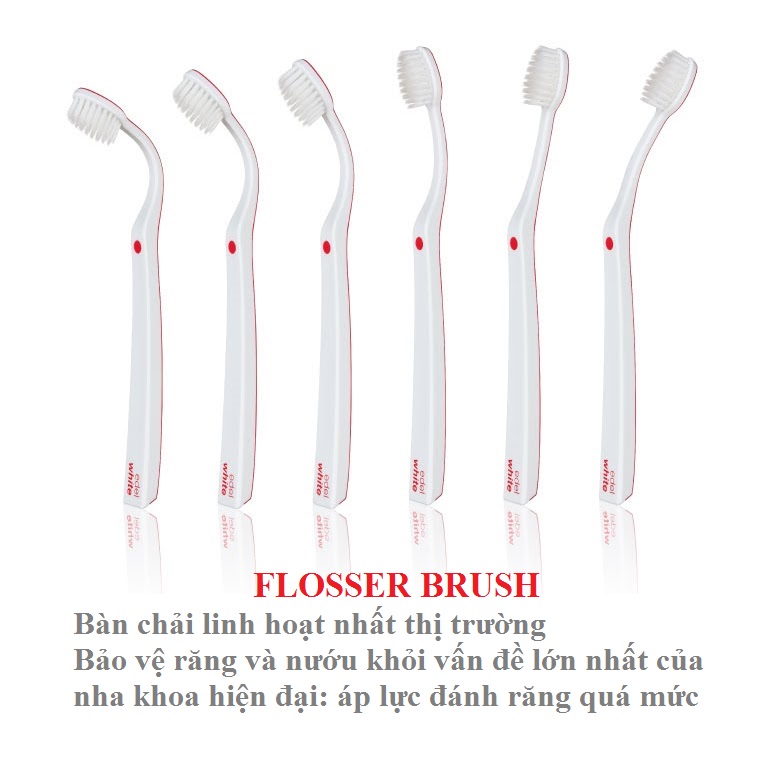 Bàn chải răng siêu mềm siêu bền edelwhite FLOSSER BRUSH dòng cao cấp