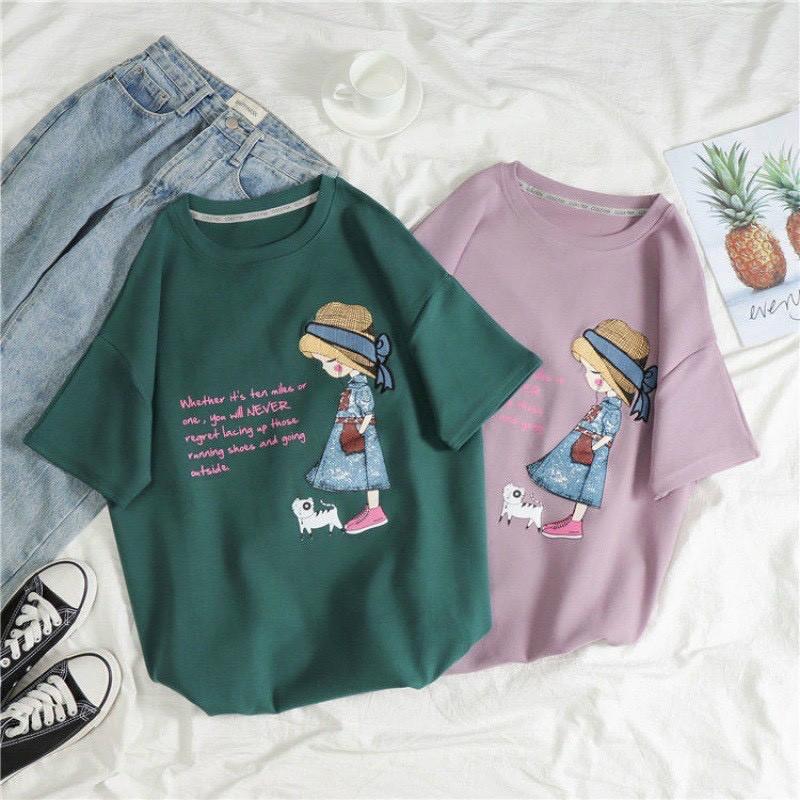 Áo Thun Tay Lỡ Unisex  Freesize 40-70kg