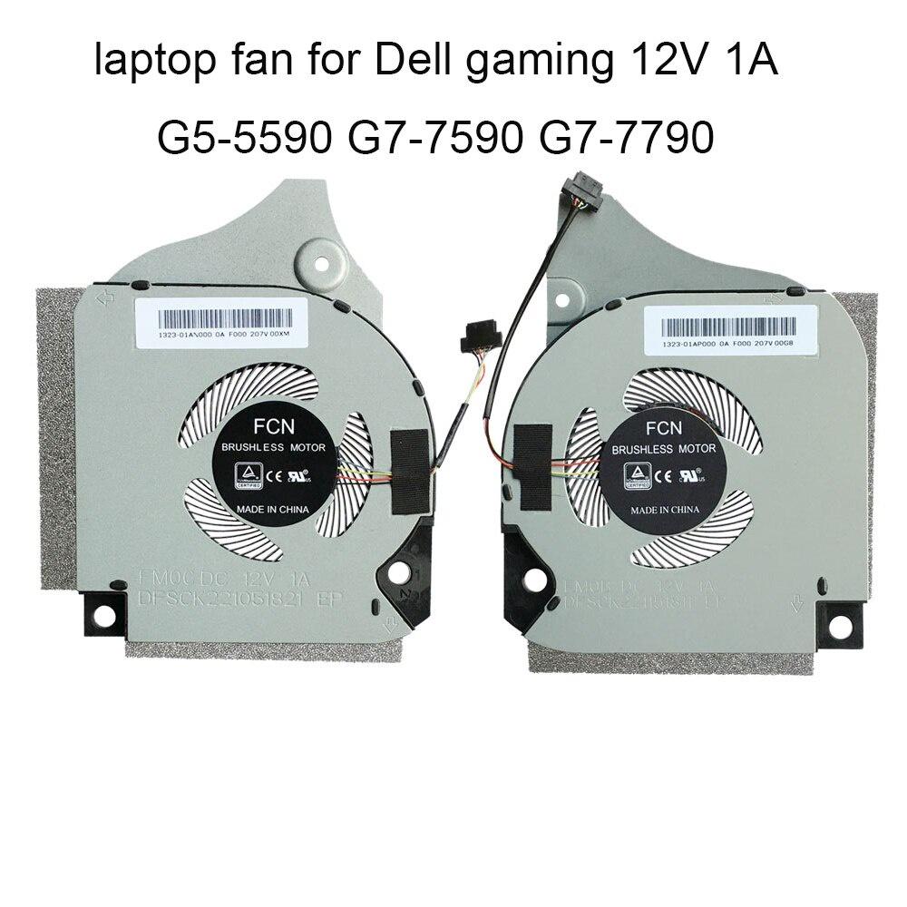 GPU CPU Cooling Fans for DELL Inspiron G5 5590 G7 7790 7590 006KT2 06KT2 09THTN 9THTN Notebook PC Fan CPU VGA Cooler DC12V 1A