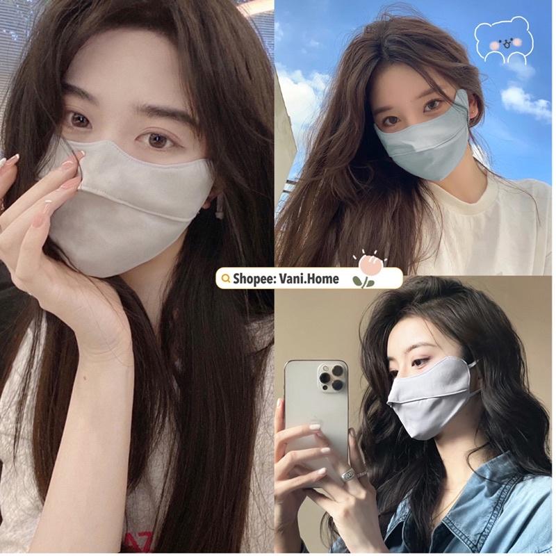 Khẩu trang vải chống tia UV chống nắng kháng khuẩn cao cấp NGẮN form dáng đẹp có nút chỉnh dây phù hợp cho cả nam và nữ