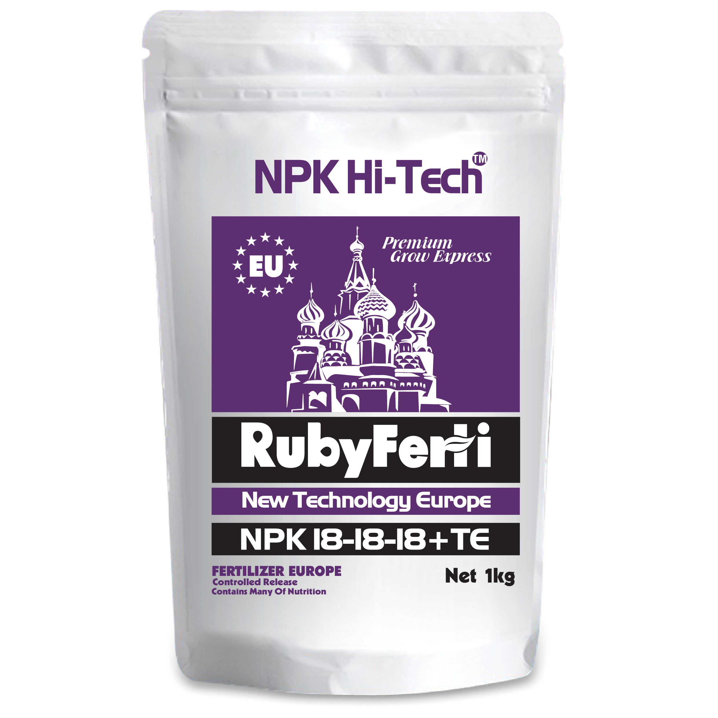 Phân bón NPK Hi-Tech: RubyFerti NPK 18-18-18+TE