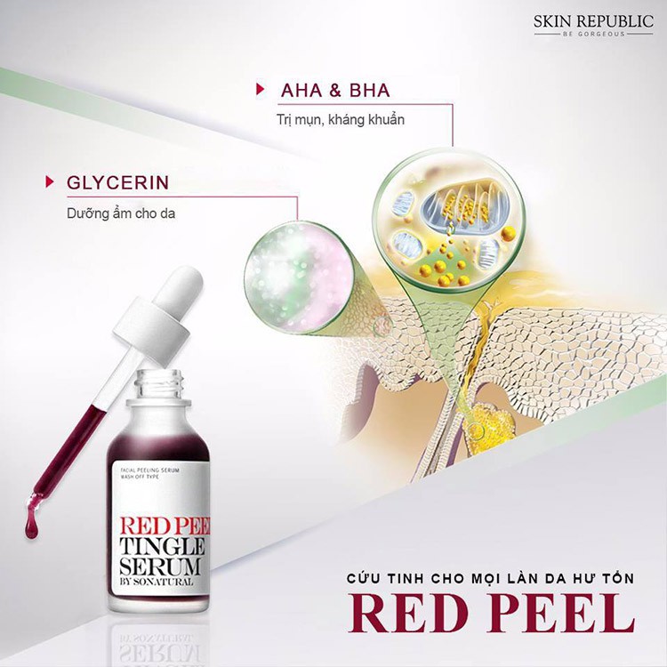 [Mẫu mới 2020] Tinh Chất Tái Tạo và Phục Hồi Da Red Peel Tingle Serum 35ml - Tặng Kèm Cột Tóc Nơ BERAV Handmade Annie Ribbon Giao Màu Ngẫu Nhiên