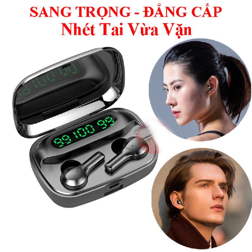 Tai nghe Bluetooth V5.0 True Wireless TWS Rolax 3 hàng cao cấp - Thiết kế thời trang - Nhét tai chắc chắn - Âm thanh cực đỉnh - Công nghệ CVC chống ồn tốt