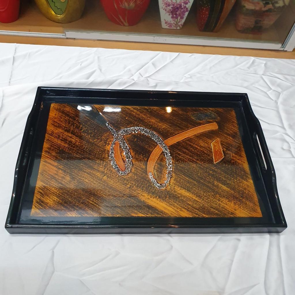Khay sơn mài cao cấp Thanh Bình Lê size 38 x 24.7 x 2.5 cm khảm trứng, xà cừ đẹp mắt, sang trọng,..