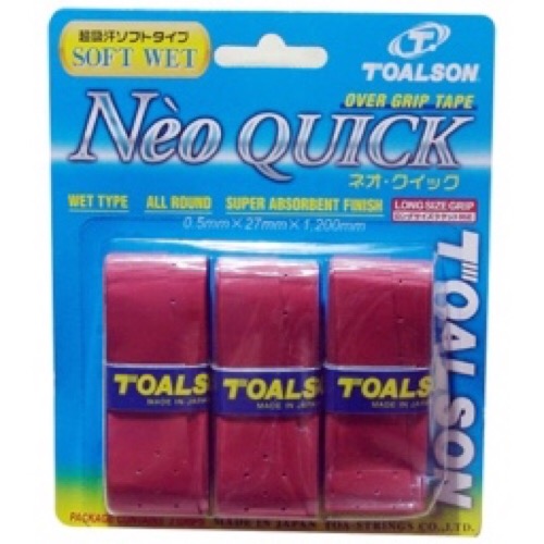 Quấn Cán Ngoài Vợt Tennis,  cầu lông Toalson Neo Quick X3 (Giao màu ngẫu nhiên)