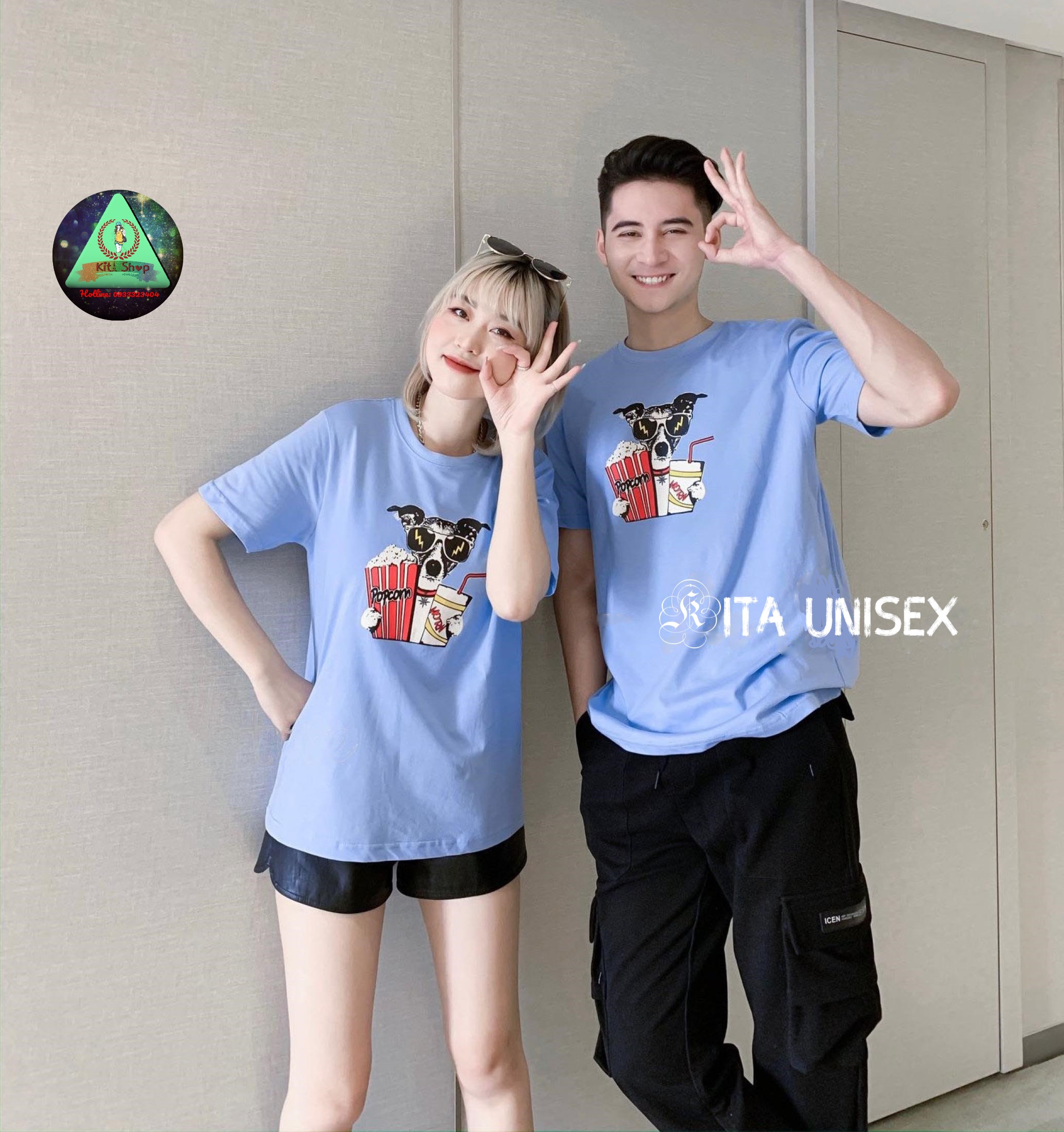 Áo Thun Couple Nam Nữ Ngắn Tay Unisex Form Rộng thời trang Hot Trend Freesize Kita Unisex - Cún Sành Điệu