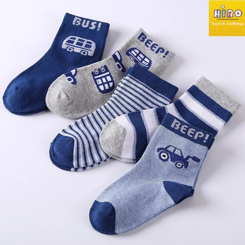 Set 5 đôi tất bé trai 1-8T xuất Hàn, Set 5 đôi vớ cho bé