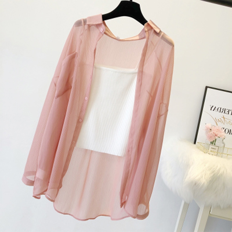 Áo Sơ Mi Voan Mỏng Dáng Rộng Thời Trang Mùa Hè Dành Cho Nữ Haint Boutique Sm201