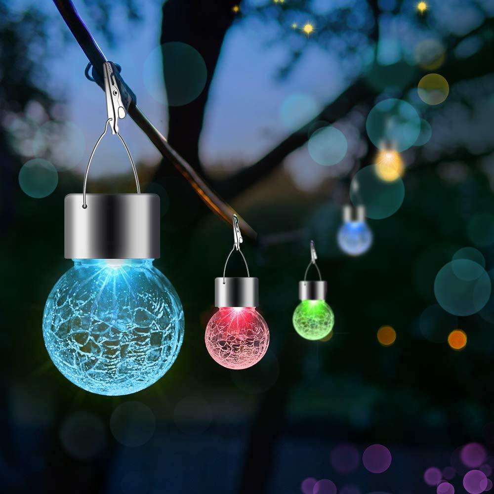 Bộ 4 Đèn LED Năng Lượng Mặt Trời Chống Thấm Nước Tiết Kiệm Năng Lượng Cho Sân Vườn