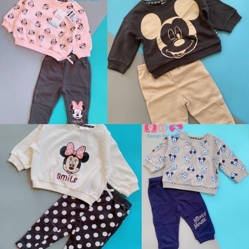 Bộ nỉ dài tay Disney baby xuất dư xịn cho bé trai và vé gái