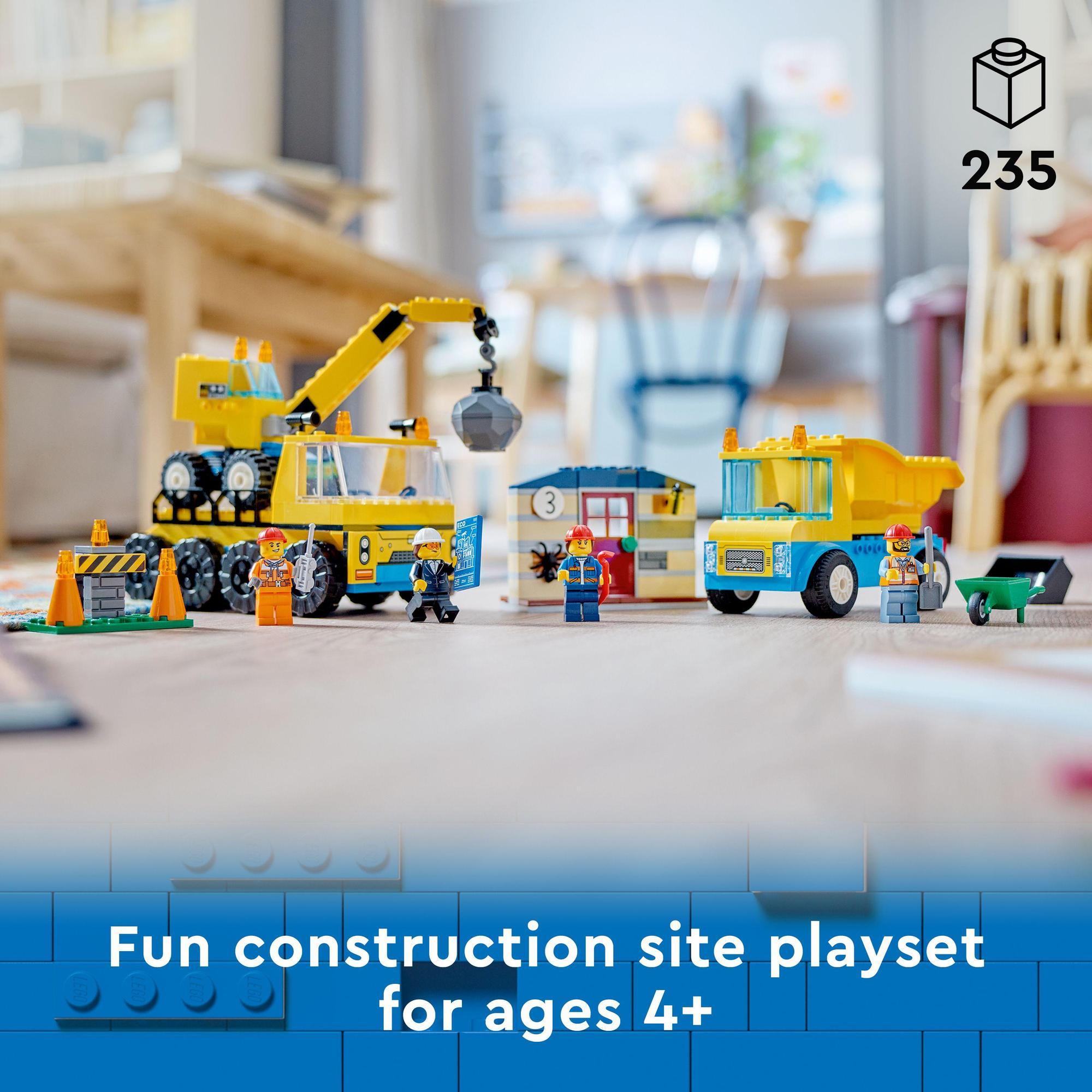 LEGO City 60391 Đồ chơi lắp ráp Xe tải và xe cần cẩu công trình (235 chi tiết)