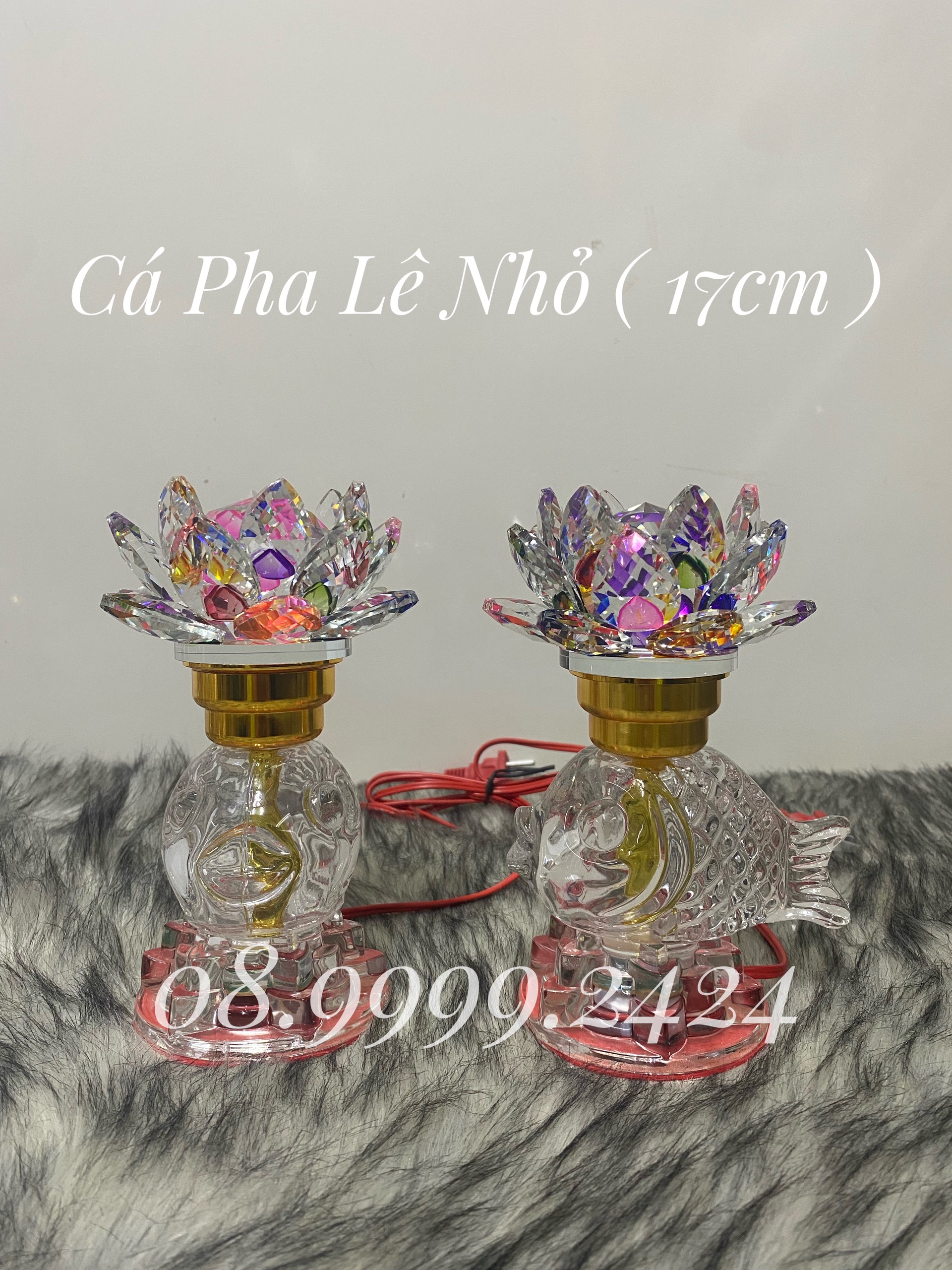 ĐÈN THỜ CÁ PHA LÊ CAO CẤP 17cm